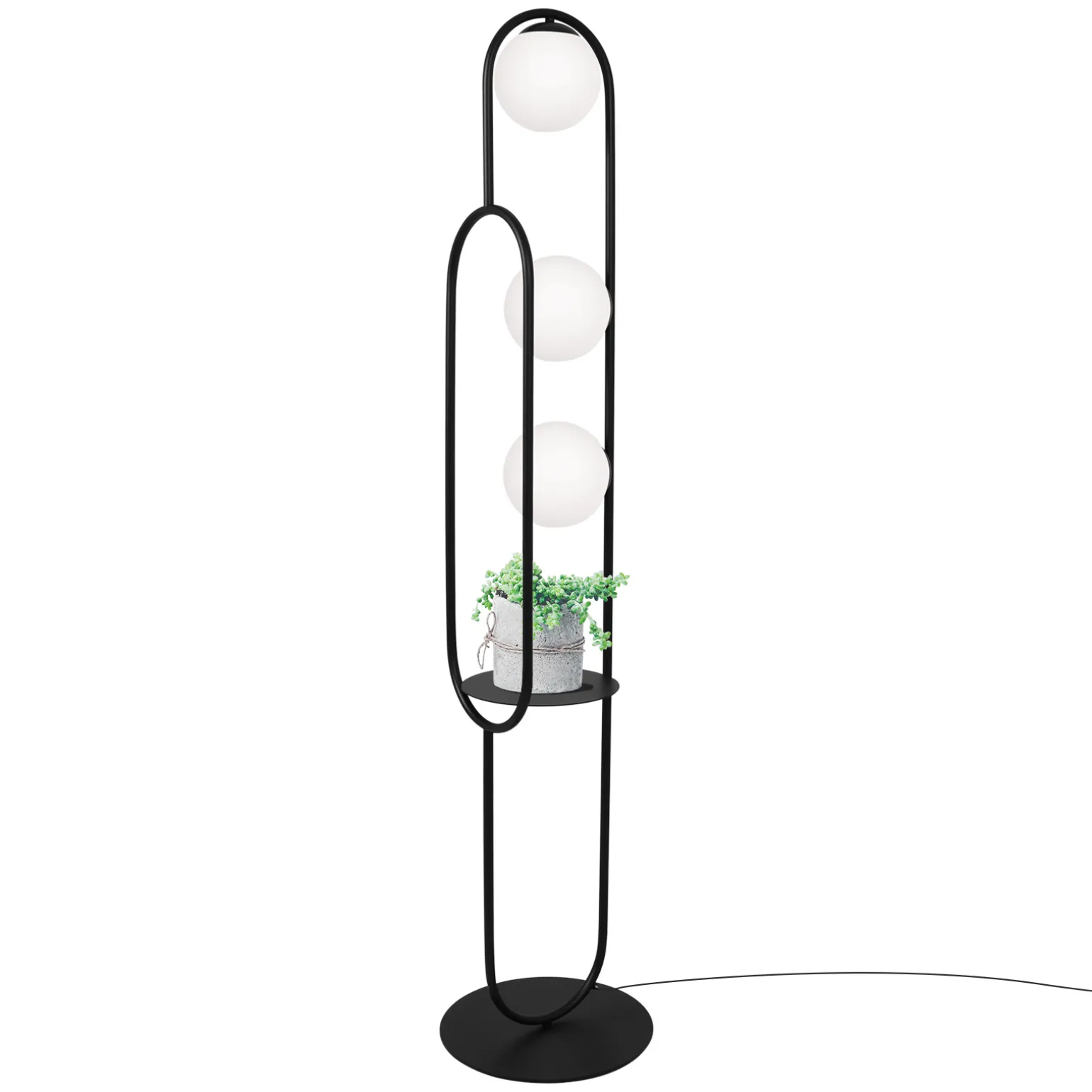 Sklep Kaja Dekoracyjna lampa podłogowa z półką K-4963 | Kaja Oświetlenie