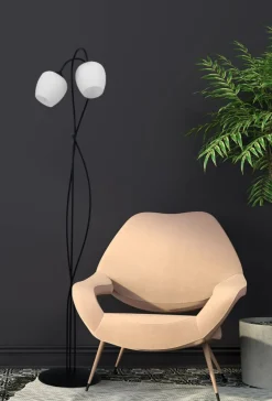 Sklep Kaja Dekoracyjna lampa podłogowa z białymi kloszami K-5188 z serii BELLA