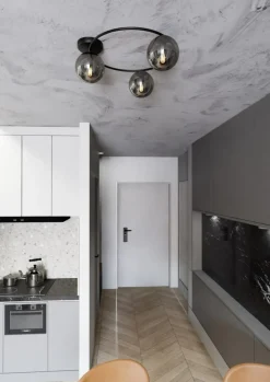 Best Dekoracyjna lampa sufitowa na bazie okręgu 1256/3 z serii SOPRA | Kaja Żyrandole Nowoczesne