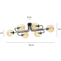 Best Sale Dekoracyjna lampa sufitowa z miodowymi kloszami 833/6A | Kaja Żyrandole Nowoczesne