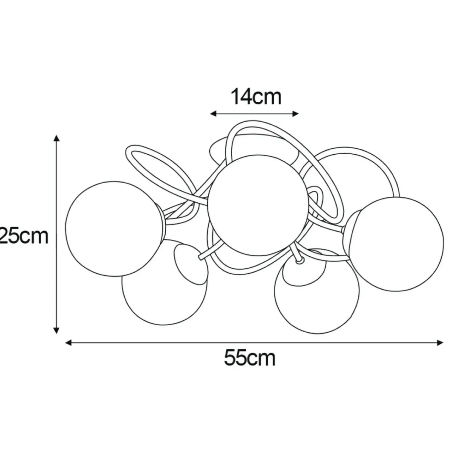 Sale Dekoracyjna lampa sufitowa w kolorze grafitu K-5117 z serii RUBI Żyrandole Nowoczesne