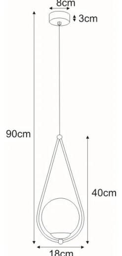 Best Sale Dekoracyjna lampa w kształcie łezki K-4770 NEVE BLACK | Kaja Żyrandole Nowoczesne