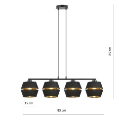 Sklep Kaja Dekoracyjna lampa wisząca ze złotym akcentem 1183/4 z serii PIANO
