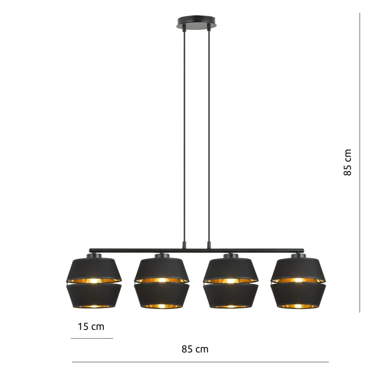 Sklep Kaja Dekoracyjna lampa wisząca ze złotym akcentem 1183/4 z serii PIANO