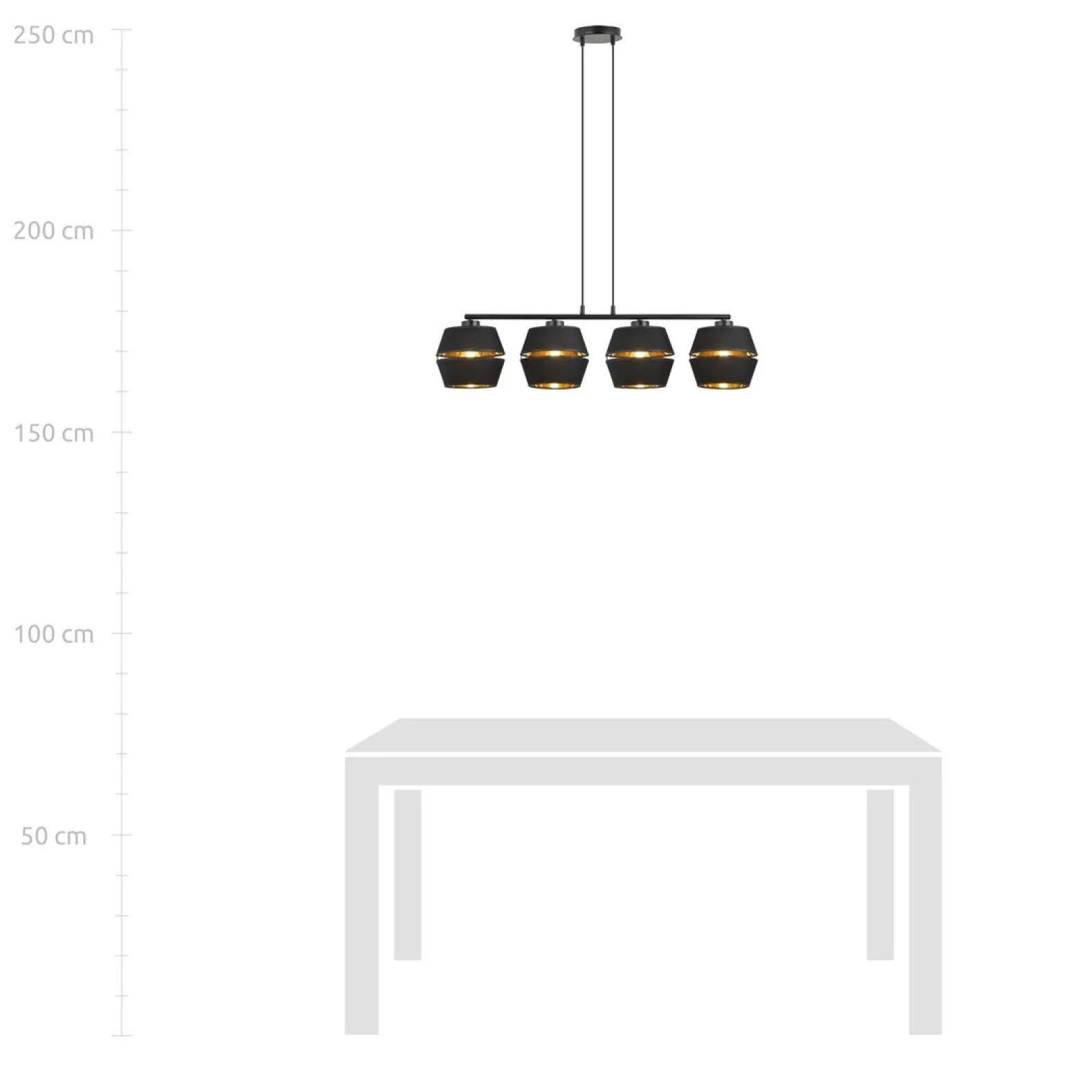 Sklep Kaja Dekoracyjna lampa wisząca ze złotym akcentem 1183/4 z serii PIANO