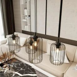 Best Dekoracyjna lampa wisząca, regulowana wysokość 1365/4 z serii VANDER Żyrandole Nowoczesne