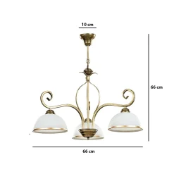 Sklep Kaja Dekoracyjna lampa wisząca retro, antyczne złoto 149/3 WIVARA | Kaja