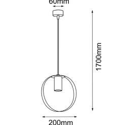 Store Dekoracyjna lampa wisząca z obręczą ⌀20cm ANT 5043 ORTIGA | Kaja Żyrandole Nowoczesne