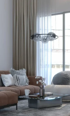 Flash Sale Dekoracyjna lampa wisząca z okręgiem i kloszami K-5114 z serii DAVOS Żyrandole Nowoczesne