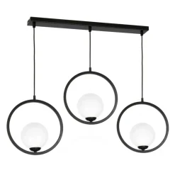 Best Dekoracyjna lampa wisząca z czarnymi okręgami MLP5594 z serii BOSTON | Kaja Oświ Żyrandole Nowoczesne