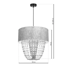 Sklep Kaja Dekoracyjna lampa wisząca z abażurem MLP6437 z serii ALMERIA | Kaja Oświetlenie