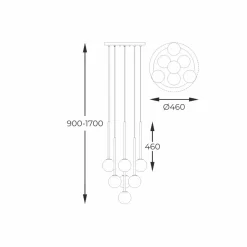 Hot Dekoracyjna lampa wisząca do salonu P0574-07F-SDFZ ARCTURUS | Kaja Żyrandole Nowoczesne