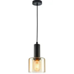 Best Sale Dekoracyjna lampa wisząca PND-65342-1-BK+AMB SANTIA | Kaja Oświetlenie Żyrandole Nowoczesne