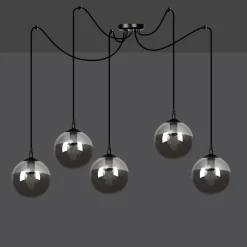 Online Dekoracyjna lampa wisząca z grafitowymi kloszami 937/5 | Kaja Żyrandole Nowoczesne
