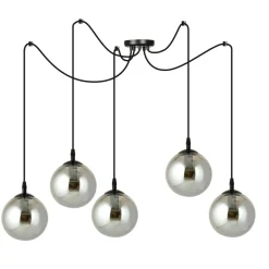Online Dekoracyjna lampa wisząca z grafitowymi kloszami 937/5 | Kaja Żyrandole Nowoczesne