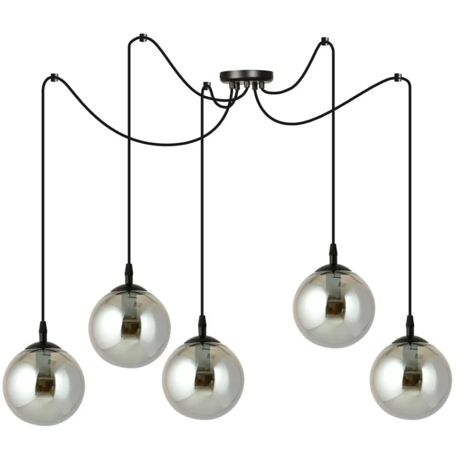 Online Dekoracyjna lampa wisząca z grafitowymi kloszami 937/5 | Kaja Żyrandole Nowoczesne