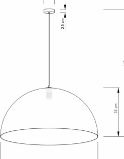 Flash Sale Dekoracyjna lampa z szerokim kloszem SIG 30134 serii SFERA 70 B/MIEDŹ Żyrandole Nowoczesne