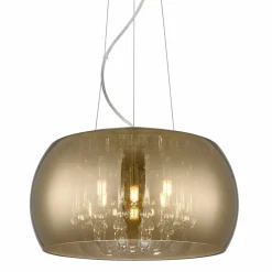 Store Dekoracyjna lampa ze złotym kloszem P0076-05L-F7HF CRYSTAL | Kaja Żyrandole Nowoczesne