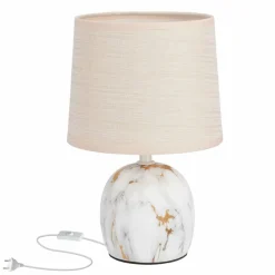 Sklep Kaja Dekoracyjna lampka stołowa z beżowym abażurem 41-24374 z serii ADELINA | Kaja Oś