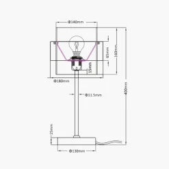 Sklep Kaja Dekoracyjna lampka z dymionym kloszem LP-866/1T SM/GD z serii MIELE