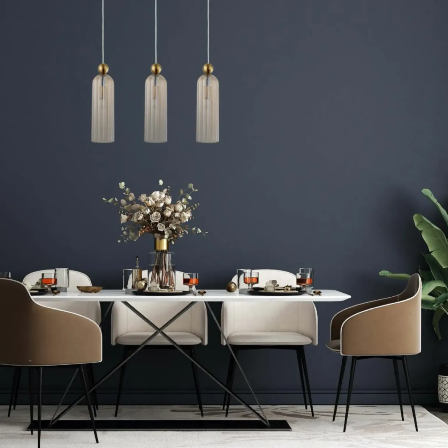 Sale Dekoracyjna listwa wisząca nad stół LP-939/3L AMBER z serii PIEGA Żyrandole Nowoczesne