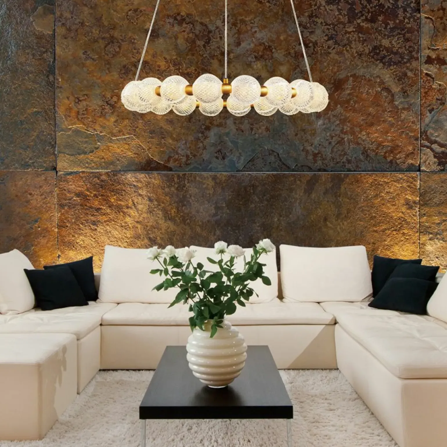 Sale Dekoracyjna obręcz LED z kloszami LP-2202/18P GD DIAMOND | Kaja Żyrandole Nowoczesne