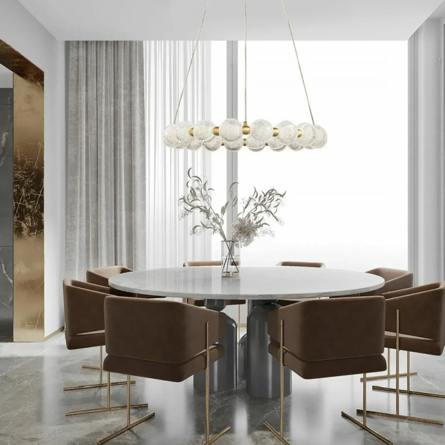 Sale Dekoracyjna obręcz LED z kloszami LP-2202/18P GD DIAMOND | Kaja Żyrandole Nowoczesne