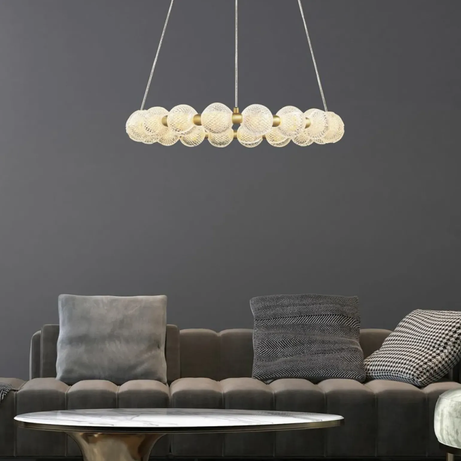 Sale Dekoracyjna obręcz LED z kloszami LP-2202/18P GD DIAMOND | Kaja Żyrandole Nowoczesne