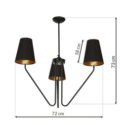 Cheap Dekoracyjna, potrójna, czarna lampa sufitowa MLP4912 z serii VICTORIA | Kaja Ośw Żyrandole Nowoczesne