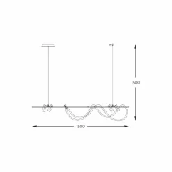 Outlet Dekoracyjna, pozioma lampa LED nad stół ZM 2200277L BALBO | Kaja Żyrandole Nowoczesne
