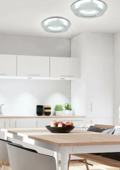 Sklep Kaja Dekoracyjna, srebrna lampa sufitowa LED 98-66206 MERLE | Kaja