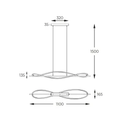 Flash Sale Dekoracyjna wstążka LED na zwisie MD3544-1-3BT DOMENICO | Kaja Żyrandole Nowoczesne