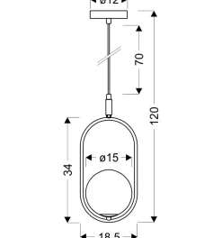 Shop Dekoracyjna, złota lampa wisząca do sypialni 31-73457 z serii CORDEL Żyrandole Nowoczesne