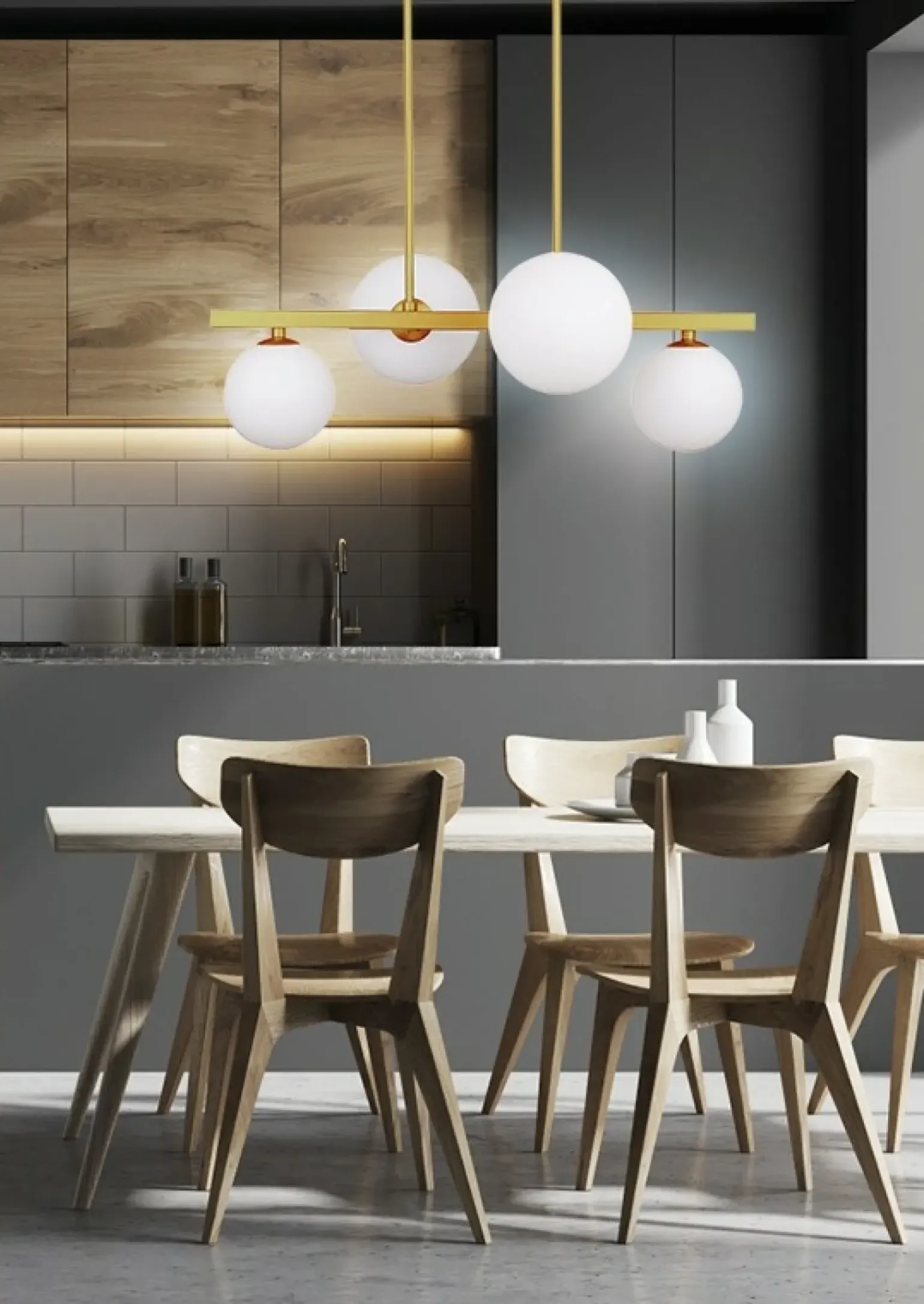 Store Dekoracyjna, złota lampa wisząca do jadalni 34-73426 z serii KAMA Żyrandole Nowoczesne