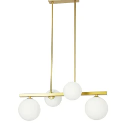 Store Dekoracyjna, złota lampa wisząca do jadalni 34-73426 z serii KAMA Żyrandole Nowoczesne