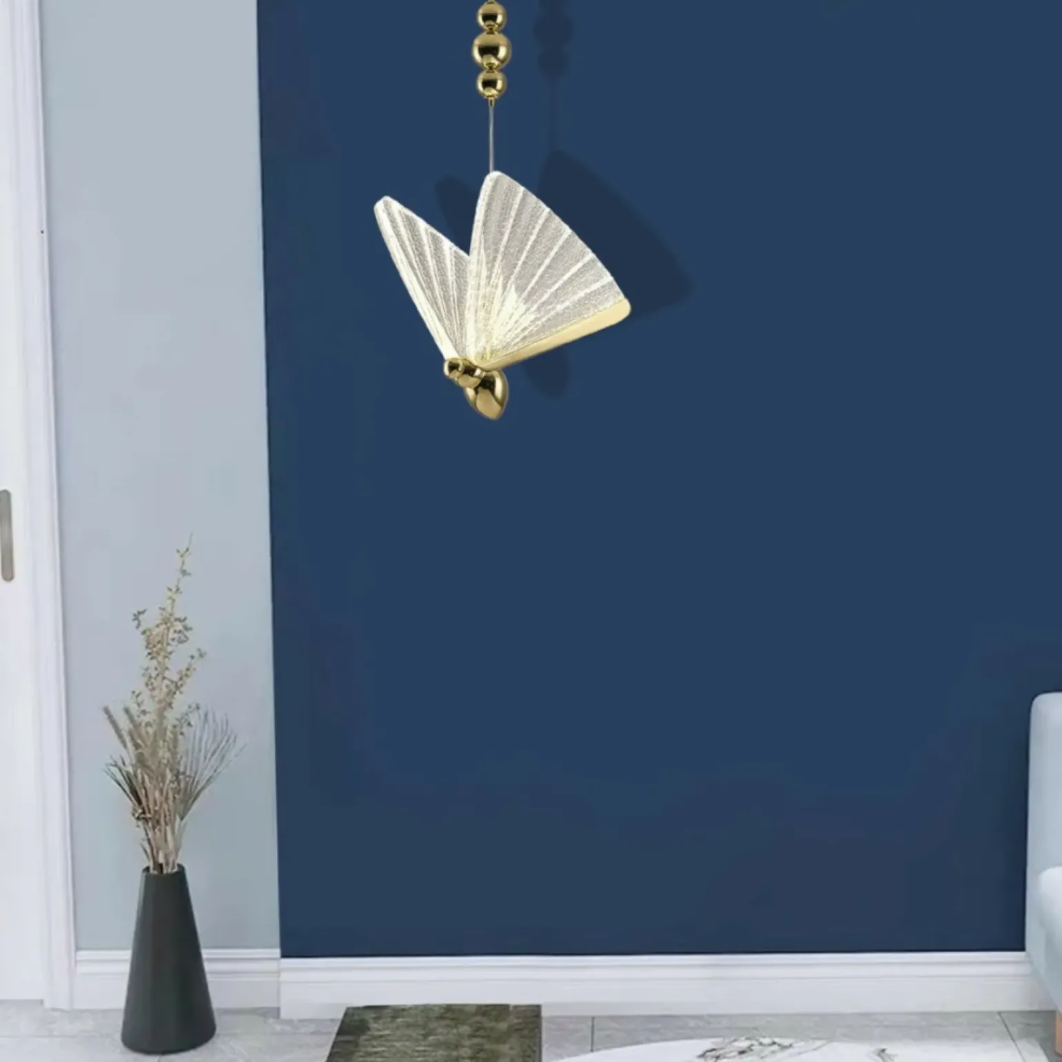 New Dekoracyjna, złota lampa wisząca art deco LP-1715/1P MARIPOSA | Kaja Żyrandole Nowoczesne