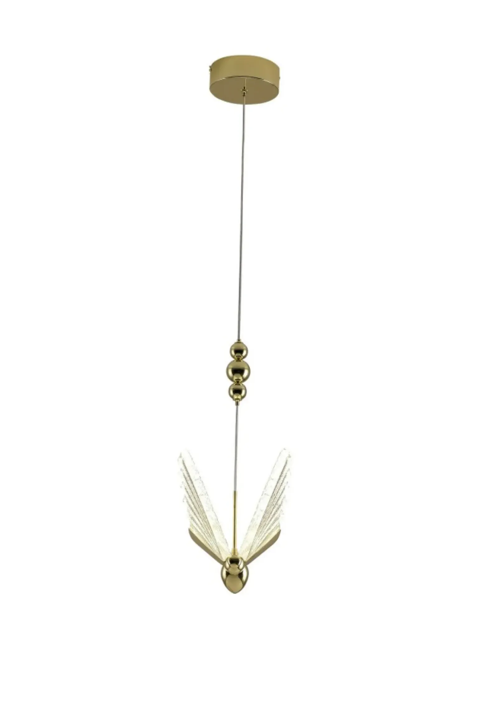 New Dekoracyjna, złota lampa wisząca art deco LP-1715/1P MARIPOSA | Kaja Żyrandole Nowoczesne