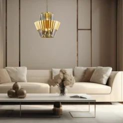 Cheap Dekoracyjna, złota lampa wisząca do salonu ML0413 DONNA | Kaja Żyrandole Nowoczesne