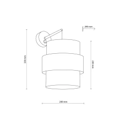 Sklep Kaja Dekoracyjny kinkiet z czarnym abażurem TK 5955 CALISTO BLACK | Kaja
