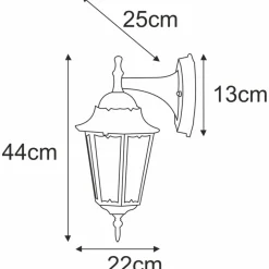Sklep Kaja Dekoracyjny kinkiet zewnętrzny K-5006A DOWN CZ/ZŁ LOZANA | Kaja