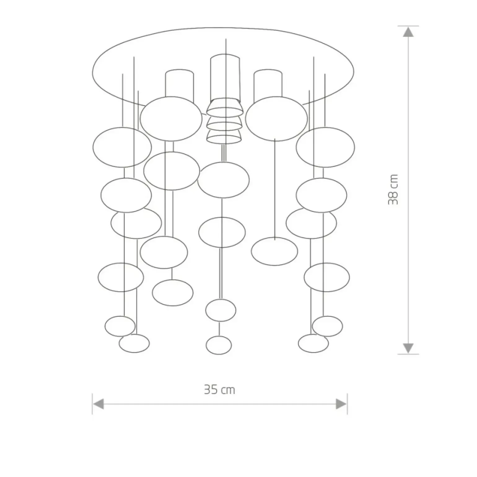 Fashion Dekoracyjny plafon z wiszącymi elementami 5428 SALVA | Kaja Żyrandole Nowoczesne