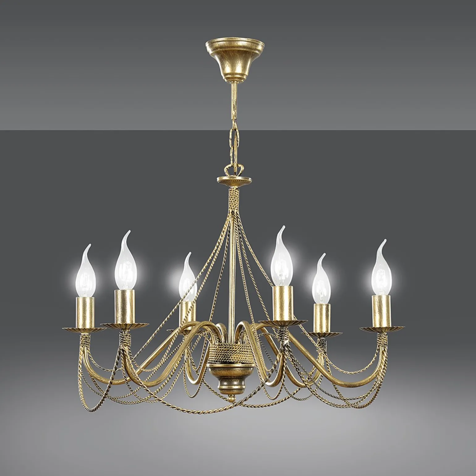 Sklep Kaja Dekoracyjny żyrandol typu świecznik w kolorze złota 170/6 z serii TO