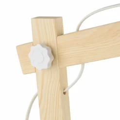 Sklep Kaja Designerska, biała lampka biurkowa z drewnem TK 5347 z serii OSLO