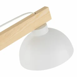 Sklep Kaja Designerska, biała lampka biurkowa z drewnem TK 5347 z serii OSLO