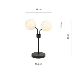 Sklep Kaja Designerska, czarna lampka z białymi kloszami 1138/LN2 NOVA | Kaja