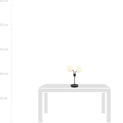 Sklep Kaja Designerska, czarna lampka z białymi kloszami 1138/LN2 NOVA | Kaja