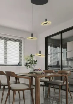 Best Designerska, czarno-złota lampa wisząca LED WF 5016-304 BREST | Kaja Żyrandole Nowoczesne