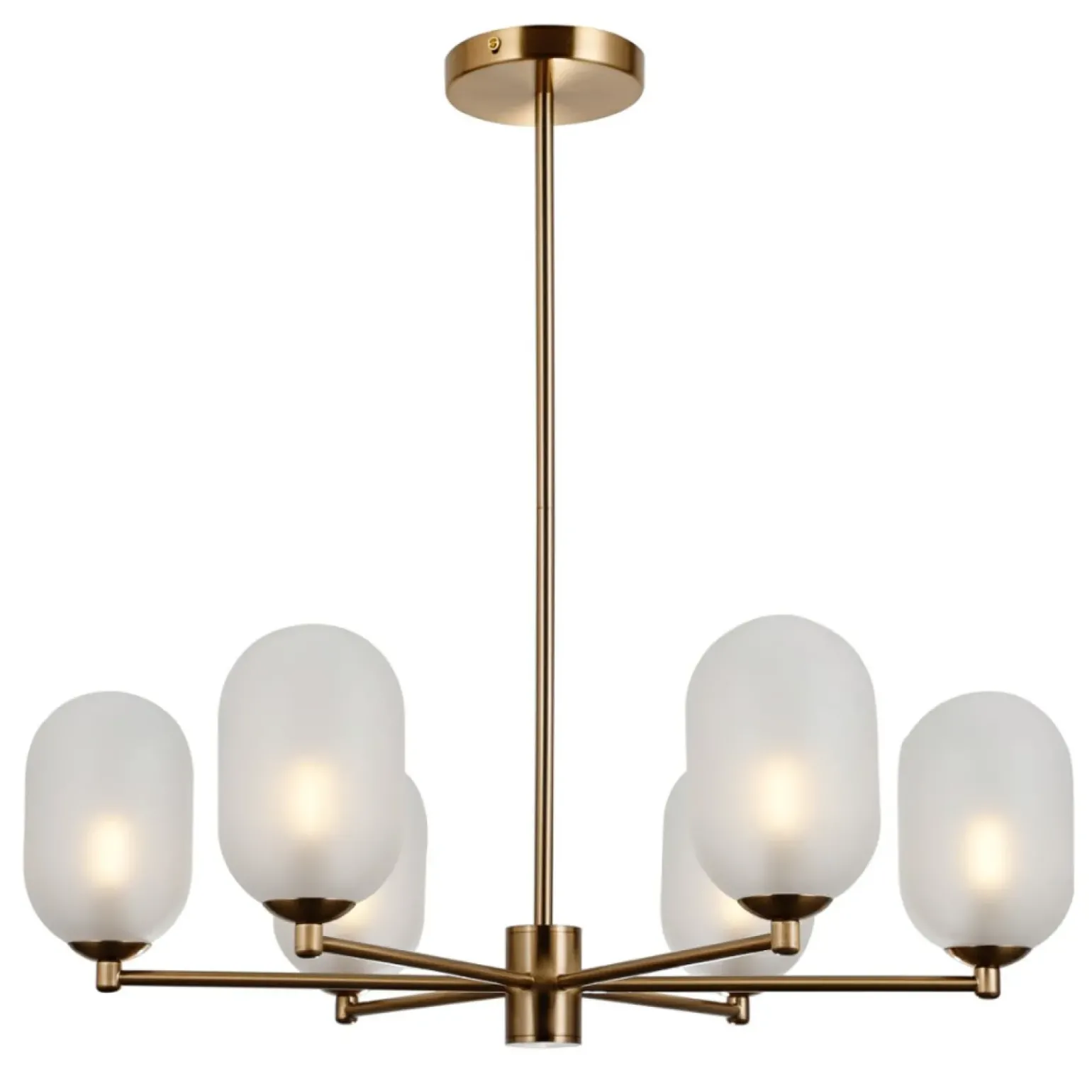 Discount Designerska, elegancka lampa wisząca PND-4215-6A-HBR-SAT PERANO Żyrandole Nowoczesne