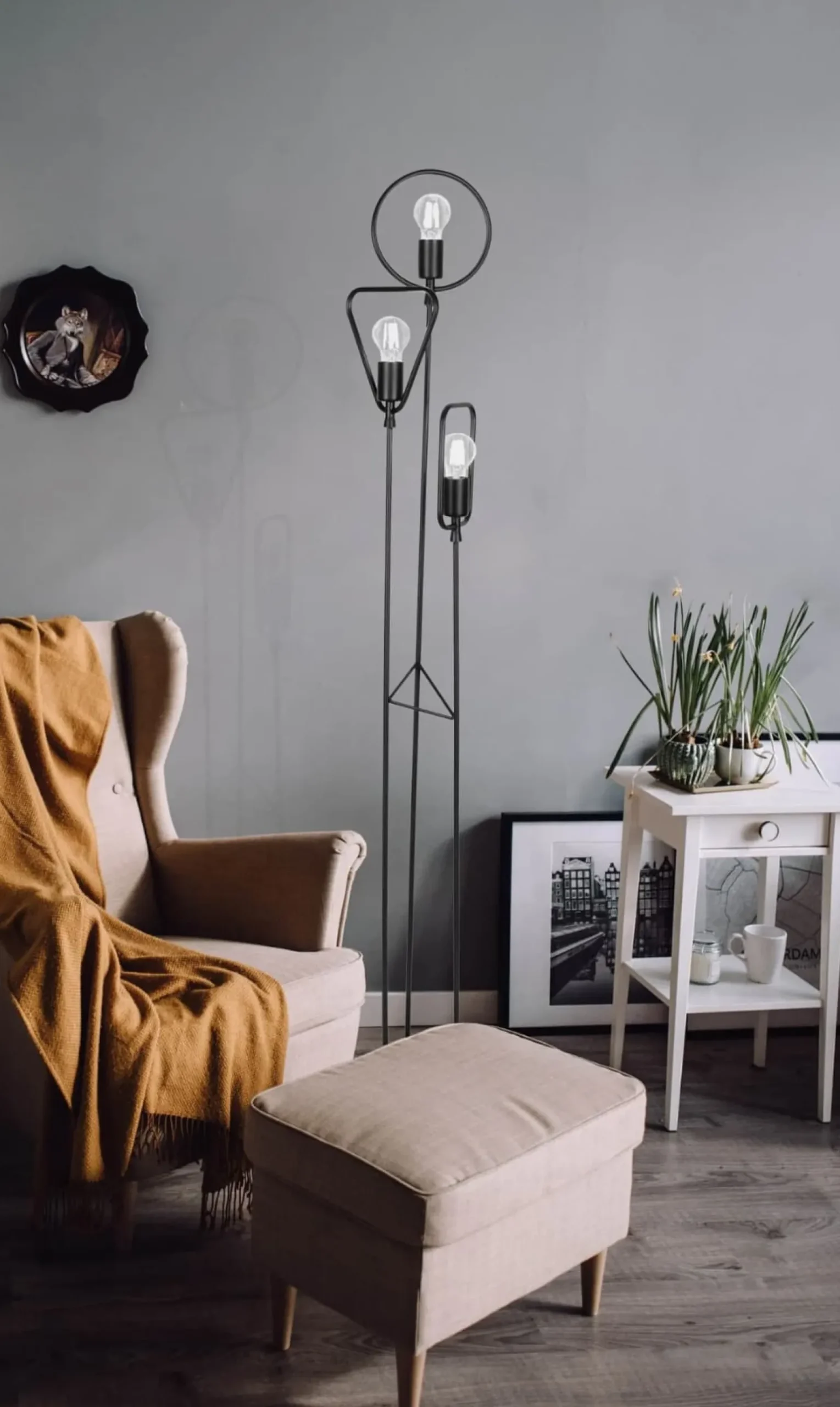 Sklep Kaja Designerska, industrialna lampa podłogowa K-3934 GEO | Kaja