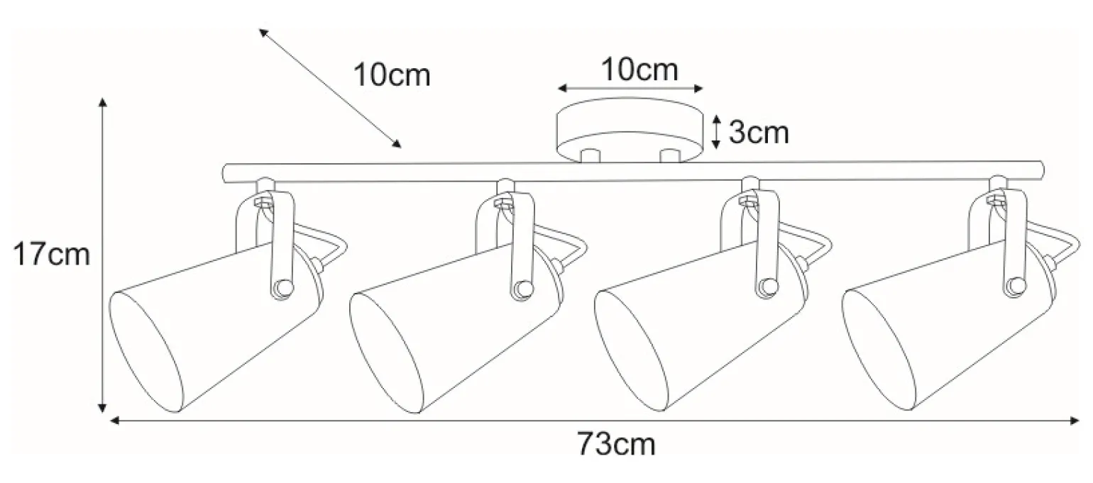 Sklep Kaja Designerska, industrialna listwa sufitowa K-8117 NOKA | Kaja